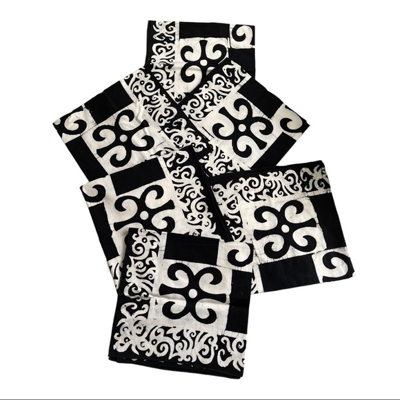 Malaysian Batik Tablecloth Tapestry Rectangle and Set Of 6 Cloth Napkins Set - Picture 13 of 16